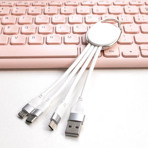 Nouveau design 2026 – Câble de chargement <span class=keywords><strong>USB</strong></span> 3-en-1 avec logo personnalisé, porte-clés, cadeau promotionnel d'entreprise, chargeur universel multi-ports en silicone 2A - Product Image 4