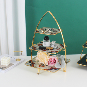 Dessert Display <strong>Stand</strong> Cake Decorating <strong>Food</strong> Dessert Three <strong>Tier</strong> Glass Cake <strong>Stand</strong> for Birthday Wedding Party - Product Image 2