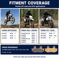 Plaquettes de frein moto FA92 avant et arrière tout-terrain pour Honda CR125R CR250R XR250R XR600R TRX250R ATC250R ATV OE 45105-KE1-743