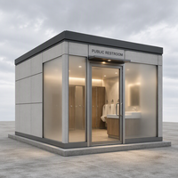 Cabine de toilettes mobiles préfabriquées robustes, écologiques, étanches, sanitaires publics modernes, panneaux sandwich ventilés, pour sites de camping