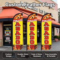 Drapeaux publicitaires 100 % polyester en fibre de verre, imprimés numériquement, personnalisables, pour la vente de poulet rôti en restaurant – Nouveauté très demandée