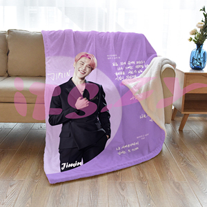 Chăn Nỉ Mỏng 300GSM Tùy Chỉnh Cho Giường Áo Chui Đầu Lông Cừu Walmart Ném Đẹp Trai Chăn In BTS Cho Vải Nỉ Mùa Đông - Product Image 2