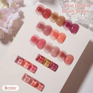 Miss Gooey 10ML Pure Desire Jelly Nail Polish Warna Pink Nude Gel Semi Permanen Manikur UV Gel Nail Art Top Coat Nail Polish - Product Image 3