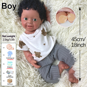 Poupée Bébé Fille Africaine Noire aux Cheveux Bouclés en Silicone, Poupée Interactive à Bouche Ouverte, Jouets pour Tout-Petits, Cadeaux de Noël - Product Image 4