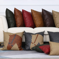 Luxus Pferd Leder Kunstleder Kissen Kunden spezifische Luxus Kissen bezüge für Couch Schlafs ofa