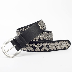 Nuevo Cinturón de Cuero PU con Tachuelas Estilo Punk Rock, Cinturón Vintage con Remaches Metálicos para <span class=keywords><strong>Mujer</strong></span> y Hombre, Cinturón Gótico con Ojales para Jeans - Product Image 6