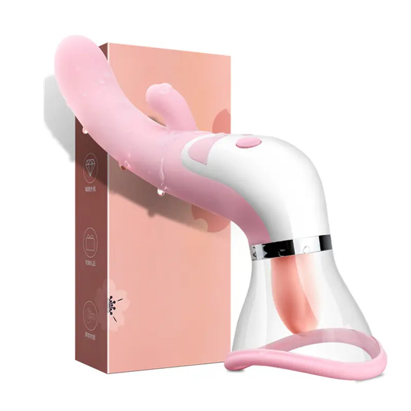 Realistico riscaldamento morbido altalena del sesso tongue vibratore a doppia testa figa clitoride punto di g del seno succhiare vibratore