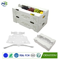 Boîte à raisins en plastique pliable, empilable, ventilée, réutilisable, conteneur d'emballage, stockage de fruits frais, sushis, recyclable