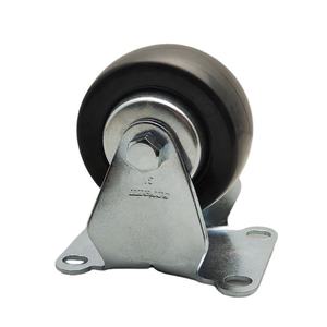 Roue pivotante industrielle en acier noir de 3/4/5 pouces avec roulement à billes, silencieuse, avec cache-poussière métallique pour le lavage - Product Image 1