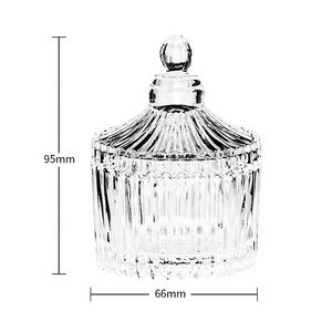 <span class=keywords><strong>Prix</strong></span> de gros des ventes directes d'usine du pot de bonbons en verre cristal transparent rétro exquis et des tasses avec couvercle - Product Image 2