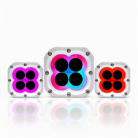 Projecteur LED RGB 220W avec contrôle intelligent par application, feux de jour DRL en forme de trèfle, étanche pour calandre de camion