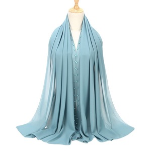 Spille sotto soie medine turchia da veli a strato quadrato malese stampato chiffon georgette ricamo partito maxi foulard - Product Image 5