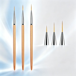 3 Pcs Nylon Nail Art Brush Liner Painting Pen Builder Flat Drawing Manicure Tools UV+LED Curing - Product Image 4