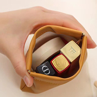 Sacs à cosmétiques multi-usages Fermeture à éclats Sac en cuir PU Mini sac Portable Sac en cuir imperméable Étui à rouge à lèvres Étui pour écouteurs Pochette