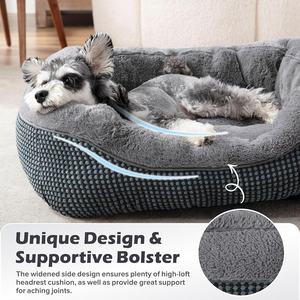 Venta al por mayor de cama de lujo para perros pequeños, medianos y grandes, sofá cama ortopédico lavable para perros, cama calmante con fondo antideslizante - Product Image 3