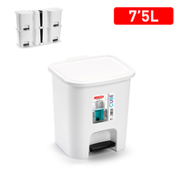 Contenedor de Basura CUBE de 7.5L, Blanco, para Almacenamiento de Residuos Domésticos