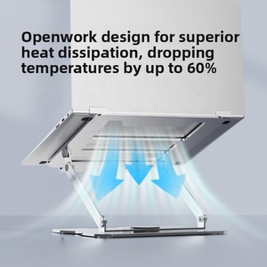 Nhôm Xoay rỗng làm mát máy tính xách tay đứng dọc Máy tính để bàn nâng cao với nâng và gấp tính năng cho máy tính bảng <span class=keywords><strong>PC</strong></span> - Product Image 5