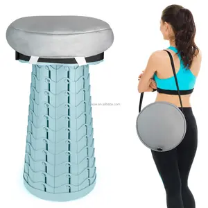 Retractable Portable Outdoor Stool Collapsible Telescopic Foldable Stool With Storage Cushion Bag