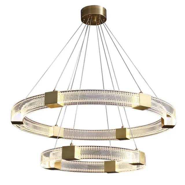 Postmodern Hall Villa Circle Ring Chandelier Light Elegant Art Deco Home Hotel Restaurant Ceiling Pendant Lamp