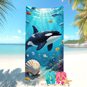 Customizable Ocean Animals <b>Microfiber</b> <b>Beach</b> <b>Towel</b> <b>Beach</b> Blanket <b>Towel</b> Super Absorbent Soft Non-Fading Compact Oversized for Trav - Product Image 3