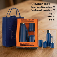 Gourde isotherme généreuse de 47 oz en acier inoxydable à double paroi pour Yerba Maté avec infuseur à paille et coffret cadeau