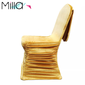 متفوقة جودة حفلات الزفاف الذهب المخملية منزعج الستارة غطاء مقعد - Product Image 4