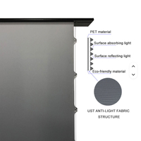 Pantalla de Proyección Motorizada UST ALR de 92 Pulgadas, PET Crystal Black Grid Anti-Light, Eléctrica, Ascendente desde el Suelo, 16:9, Cine en Casa Portátil