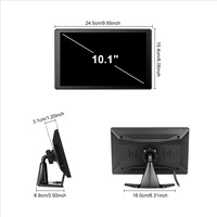 Moniteur de camion à écran tactile HD filaire de 10,1 pouces, caméra de surveillance 4 canaux, détection d'angle mort BSD, écran de voiture