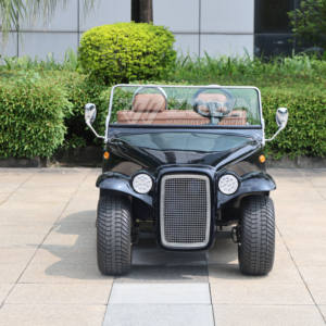 ブラックコンバーチブル2人乗りゴルフモデルデザインミニクラシックカー人気ストリートファッション電気クラシックカー - Product Image 2