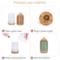 Nouveau humidificateur à ultrasons 100ml à grain de bois 7 couleurs Led diffuseurs d'arôme d'huile essentielle