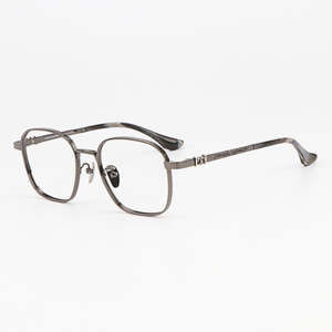 Lunettes de marque de luxe à <span class=keywords><strong>monture</strong></span> ronde rétro populaire Y2k, couleur noir argent, optique, personnalisation en gros, prescription, multifocales - Product Image 1