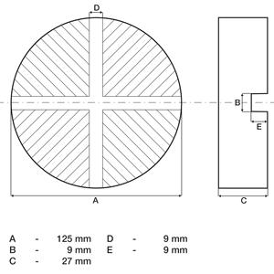 BGS Rubber <b>Pad</b> for Floor <b>Jack</b> 125 x 27 mm - Product Image 2