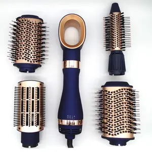 Brosse pour sèche-cheveux 4 en 1 Brosse à air chaud pour la coiffure Sèche-cheveux en une étape et volumateur avec brosse ronde