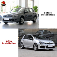 Mise à Niveau à Prix Avantageux du Kit Carrosserie Style 6R pour Volkswagen Golf 6 avec Pare-Chocs Avant et Arrière, Calandre et Jupes Latérales