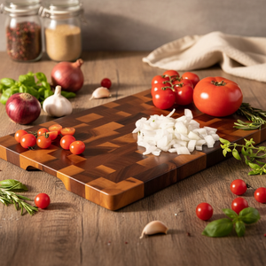 Planche à découper en bois d'acacia massif, rectangulaire, 1,5 cm d'épaisseur, pour viande et légumes, idéale pour la cuisine - Product Image 4