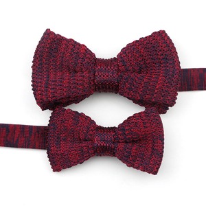 Conjunto de pajarita de punto sólido para niños, conjunto de lazo para padres e hijos, con mariposas encantadoras, accesorio para corbata de perro, regalo de Navidad de calidad - Product Image 4