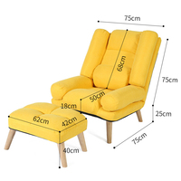 Fauteuil inclinable moderne en bois avec repose-pieds extensible et rangement latéral pour salon et appartement