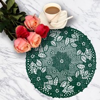 Set de table isolant creux en PVC avec dentelle