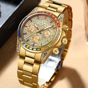 <span class=keywords><strong>Montre</strong></span> mécanique pour <span class=keywords><strong>homme</strong></span> avec cadran lumineux arc-en-ciel, boîtier en alliage, acier inoxydable, calendrier automatique - Product Image 2
