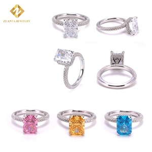 เครื่องประดับแฟชั่นเพชร10.5*8มม. แหวนหมั้น925สเตอร์ลิงเงินสีสันสดใส5A ลูกบาศก์เพทายออกเย็นแหวนแต่งงาน - Product Image 2