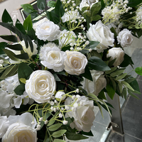 Chemin de table personnalisé en fleurs artificielles, décoration de mariage, chemin de table vert de luxe pour salle à manger, chemin de table fleuri