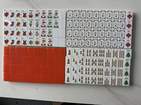 En stock – Mahjong américain personnalisé pour les fêtes, thème Noël 4 couches, 160 tuiles de Mahjong, Mahjong Père Noël Joker pour le divertissement