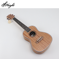 Kit de ukulélé de concert en bois d'acajou à 4 cordes de 23 pouces à faire soi-même avec un élégant ukulélé