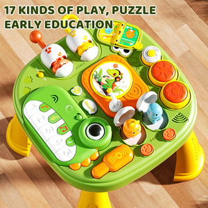 Zhorya Dinosaur Piano Puzzle Juego bebé actividad <span class=keywords><strong>centro</strong></span> <span class=keywords><strong>de</strong></span> aprendizaje educativo ocupado tablero dinosaurio piano Mesa musical juguete - Product Image 3