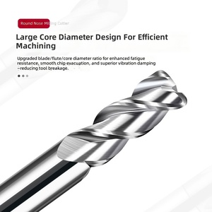 Fraise à rayonner HRC55 à 3 dents pour aluminium, pour coupe haute vitesse, ODM/OEM, hélice 35° - Product Image 3