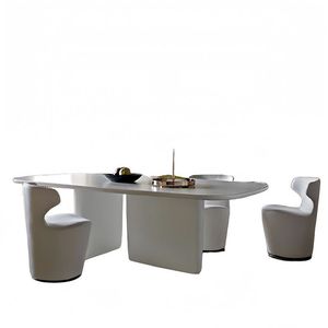 Modern Oval Dining Table Solid Wood Multipurpose Furniture For Dining Room And Office Use - Product Image 5