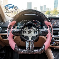 Volant personnalisé en fibre de carbone forgée rose pour BMW F30 F32 F20 F22 F80 F82 M3 M4 M2, forme D, performance