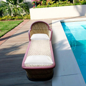 Light Luxury Eco-friendly Comfortable Rattan Hand Woven <b>Outdoor</b> Sun Lounger Spacious Seating Back for Hotel Living Room Use - Product Image 1