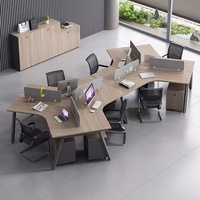 Poste de travail modulaire créatif de forme irrégulière pour 3-5/6 personnes, en PVC, finition sans peinture, bureau moderne et simple, HT Chine
