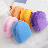 En gros, Mini sac à dos en peluche, porte-clés pendentif, couleur bonbon, mignon, pour filles et femmes, pochette à monnaie, portefeuille, porte-cartes d'identité, cadeau